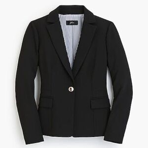 J. Crew Mayfair Blazer in Four-Season Stretch Pleated Back Black Size 4